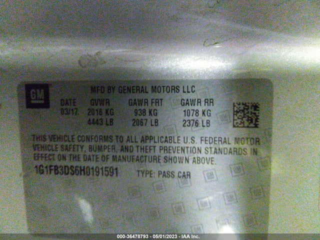 Chevrolet Camaro 1lt 2017 1G1FB3DS6H0191591 Image 11