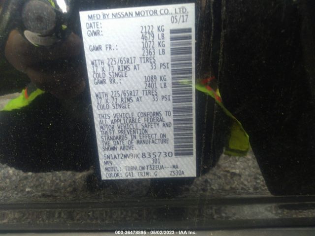 5N1AT2MV9HC835730 Nissan ROGUE SV