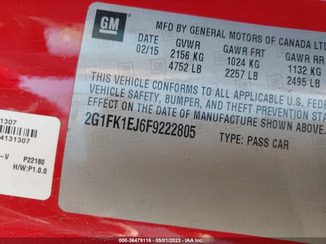 Chevrolet CAMARO SS 2015 2G1FK1EJ6F9222805 Image 9