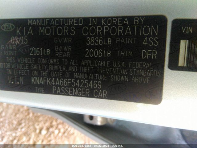 KNAFK4A66F5425469 KIA FORTE LX