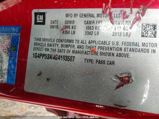 1G4PP5SK4G4103507 Buick Verano