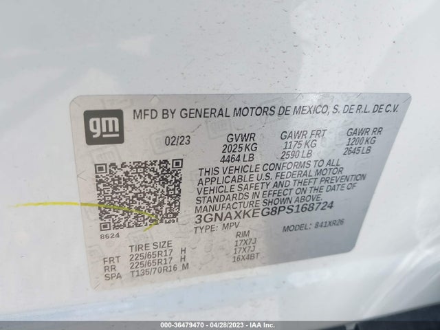 Chevrolet EQUINOX LT 2023 3GNAXKEG8PS168724 Image 10