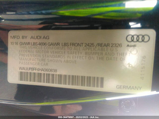 2017 Audi A3, VIN: WAUUPBFF4HA060838