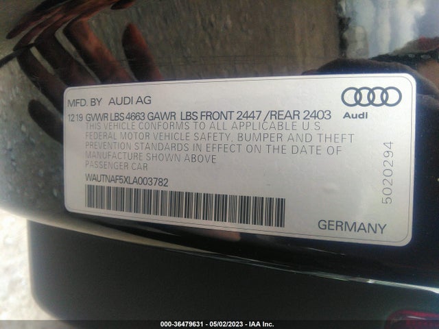 WAUTNAF5XLA003782 Audi A5 Coupe Premium Plus