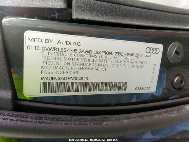 WAUFNAF41HN004923 Audi A4 Prestige