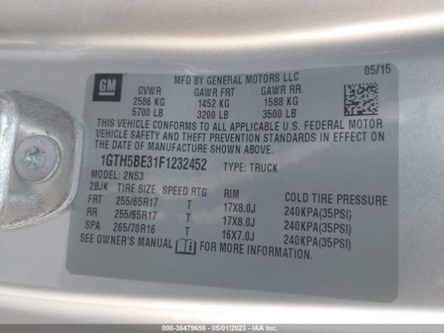 1GTH5BE31F1232452 GMC Canyon 2wd Sle