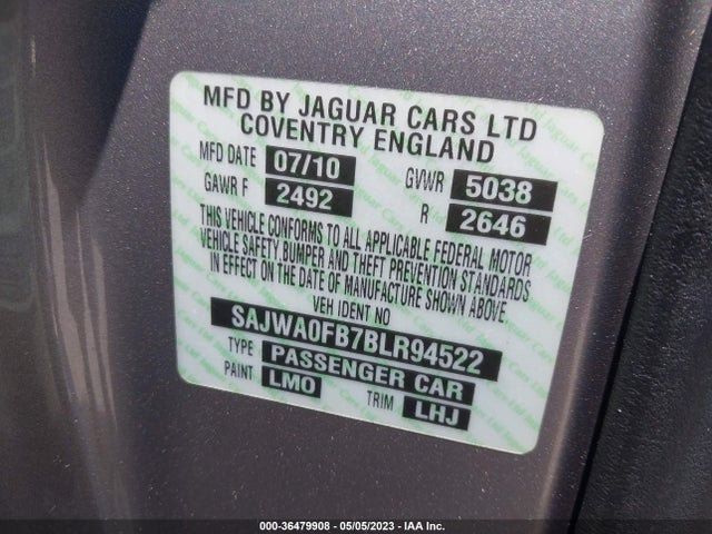 2011 JAGUAR XF SAJWA0FB7BLR94522 Photo 8