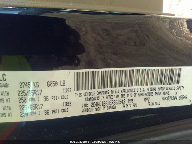 2C4RC1BG3ER332543 Chrysler Town & Country Touring