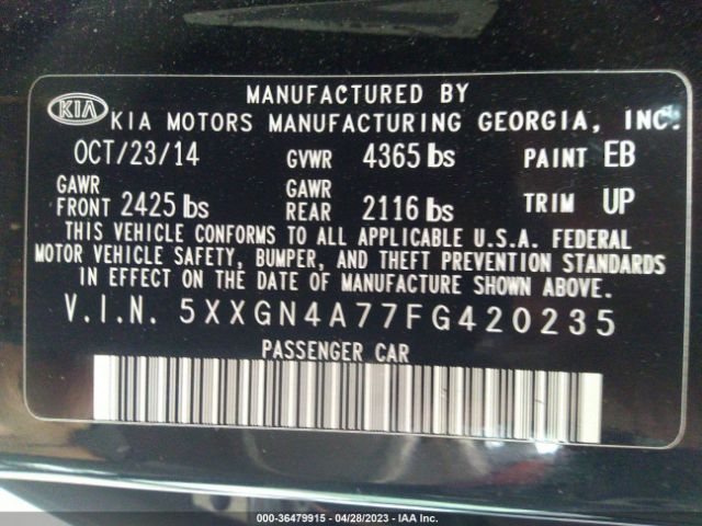 5XXGN4A77FG420235 KIA OPTIMA EX