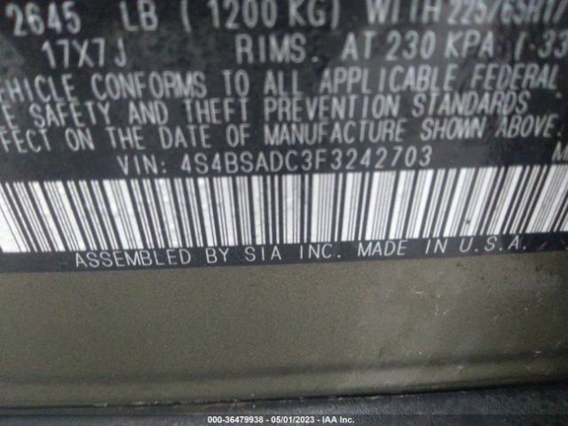 4S4BSADC3F3242703 Subaru Outback 2.5i Premium