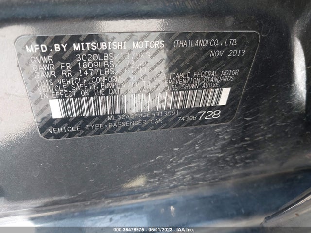 ML32A3HJ2EH013591 Mitsubishi MIRAGE DE