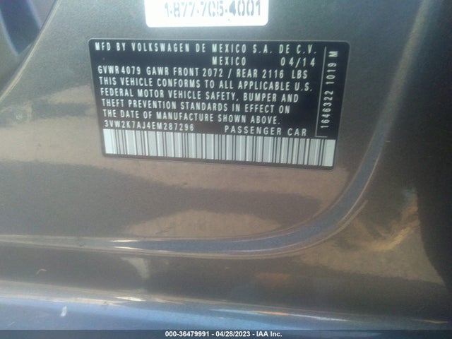 3VW2K7AJ4EM287296 Volkswagen Jetta Sedan S