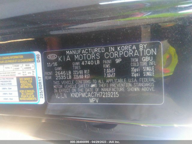 KNDPMCAC7H7219215 KIA Sportage Lx