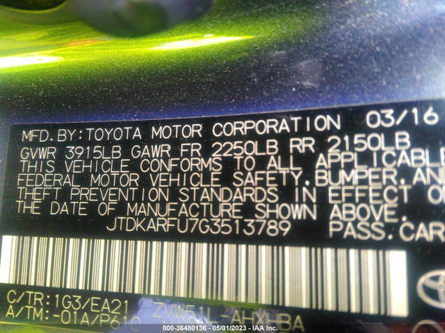Toyota Prius Four 2016 JTDKARFU7G3513789 Image 11