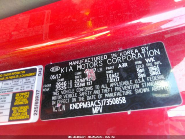 KNDPM3AC5J7350858 KIA Sportage Lx