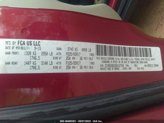 Dodge Grand Caravan American Value Pkg 2016 2C4RDGBG3GR167743 Image 9