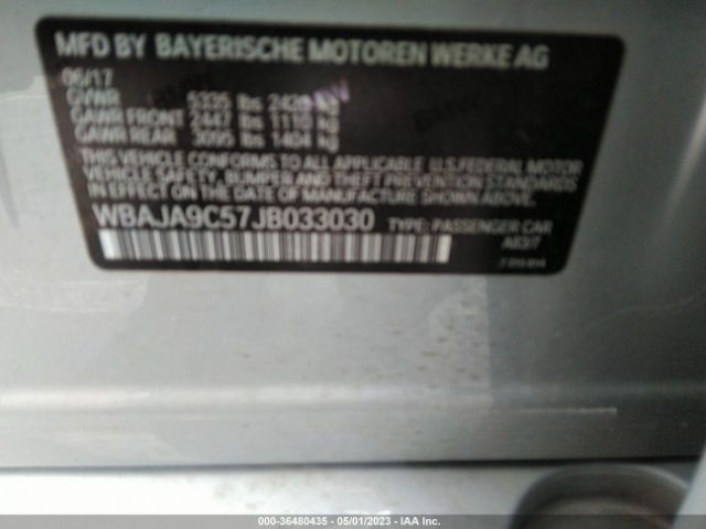 WBAJA9C57JB033030 BMW 5 Series 530e Iperformance