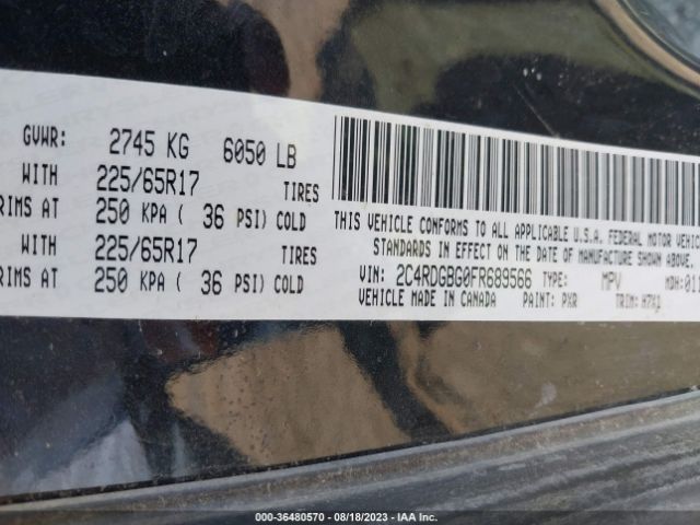 2C4RDGBG0FR689566 Dodge Grand Caravan American Value Pkg