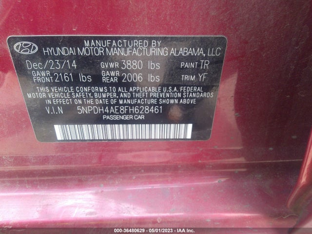 Hyundai ELANTRA SE 2015 5NPDH4AE8FH628461 Image 11
