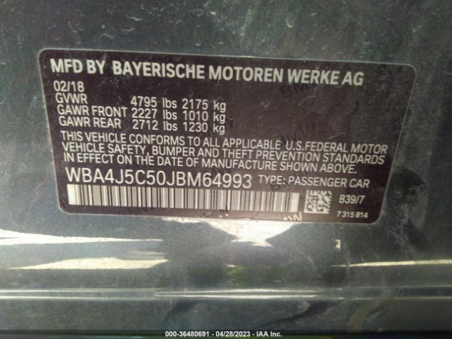 WBA4J5C50JBM64993 BMW 4 Series 440i