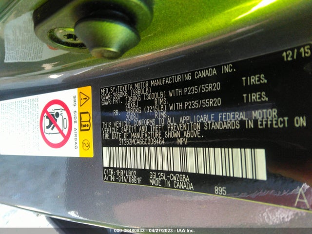2016 Lexus RX, VIN: 2T2BZMCA6GC008464