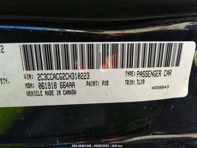 2012 CHRYSLER 300 LIMITED VIN: 2C3CCACG2CH310223