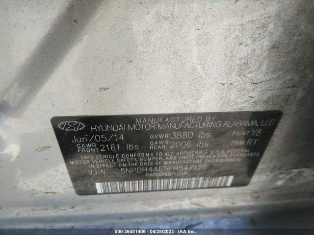 Hyundai ELANTRA SE 2015 5NPDH4AE5FH547126 Image 9
