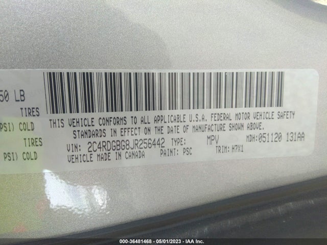 Dodge Grand Caravan Se 2018 2C4RDGBG8JR256442 Image 9