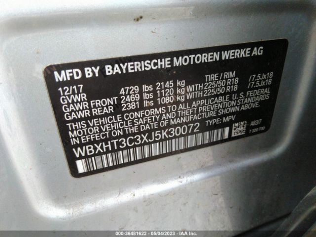 WBXHT3C3XJ5K30072 BMW X1 Xdrive28i