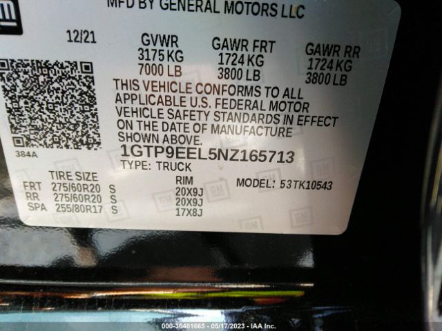 1GTP9EEL5NZ165713 GMC Sierra 1500 Limited At4
