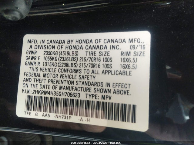 Honda CR-V LX 2016 2HKRM4H35GH706623 Image 10
