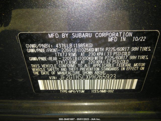 JF2GTHSCXPH265923 Subaru Crosstrek Sport