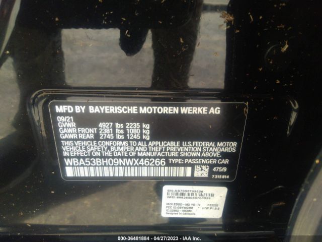 WBA53BH09NWX46266 BMW 5 Series 530i
