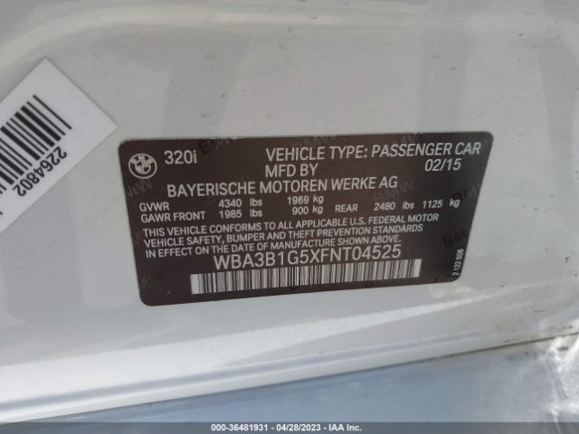 WBA3B1G5XFNT04525 BMW 3 Series 320i