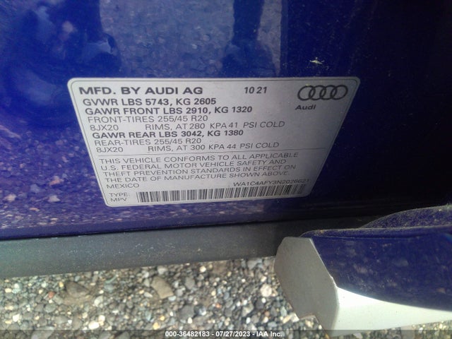 WA1C4AFY3N2026621 Audi Sq5 Prestige