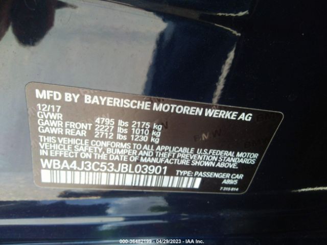 WBA4J3C53JBL03901 BMW 4 Series 430i Xdrive