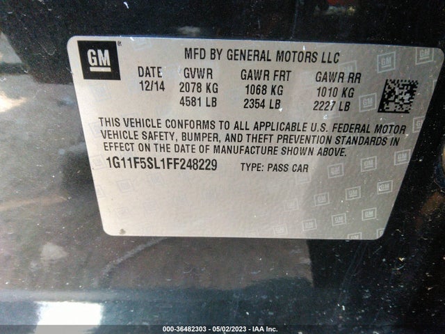 Chevrolet MALIBU LTZ 2015 1G11F5SL1FF248229 Image 10