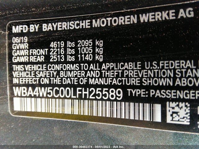 2020 BMW 4 Series, VIN: WBA4W5C00LFH25589