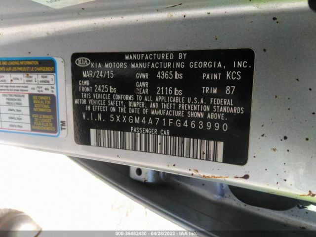 5XXGM4A71FG463990 KIA Optima Lx