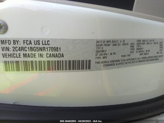Chrysler Pacifica Touring L 2022 2C4RC1BG5NR170981 Image 9