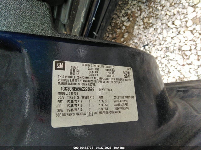 2010 CHEVROLET SILVERADO 1500 LS VIN: 1GCSCREA9AZ292699