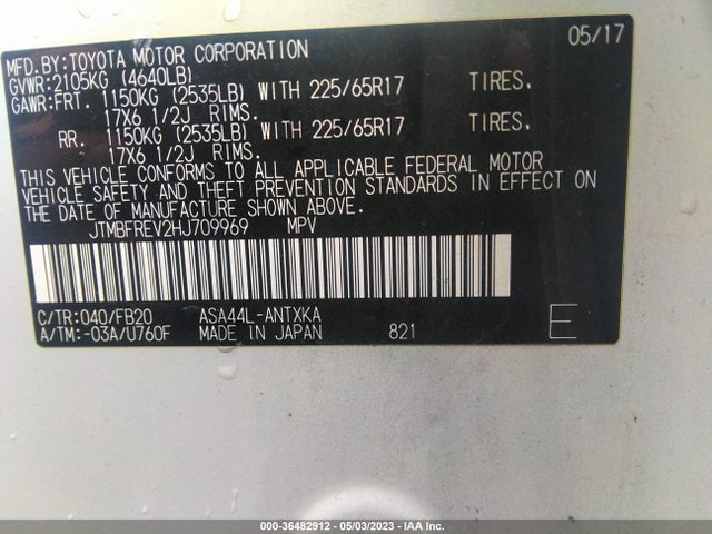 Toyota RAV4 LE 2017 JTMBFREV2HJ709969 Image 9