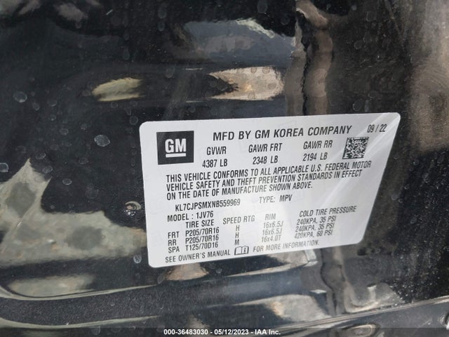 Chevrolet Trax Lt 2022 KL7CJPSMXNB559969 Image 9