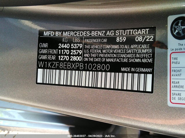 2023 Mercedes-Benz E-Class, VIN: W1KZF8EBXPB102800