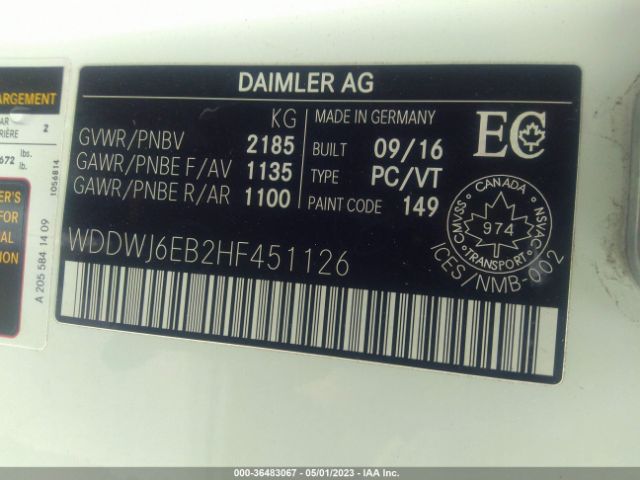 WDDWJ6EB2HF451126 Mercedes-Benz C-class Amg C 43