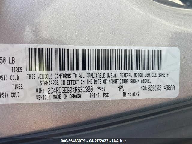 2C4RDGEG0KR631320 Dodge Grand Caravan Gt