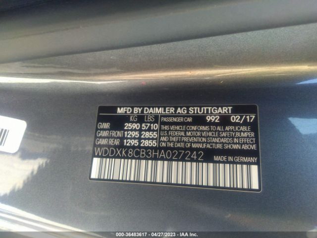 WDDXK8CB3HA027242 Mercedes-Benz S-class S 550