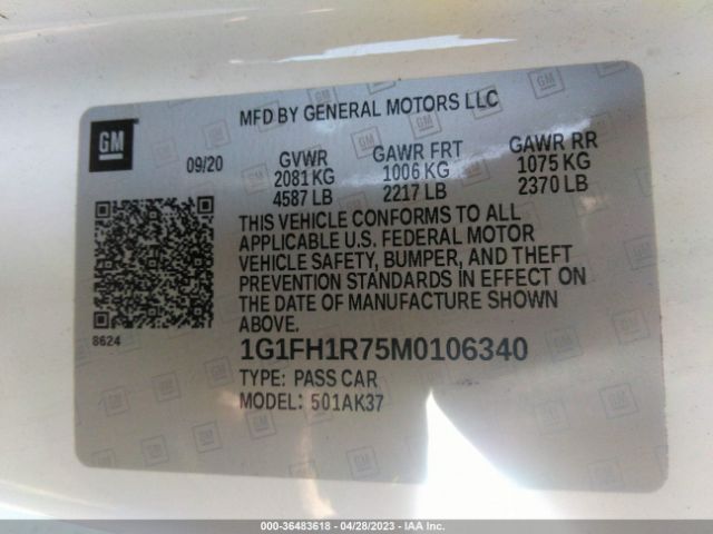 Chevrolet CAMARO 2SS 2021 1G1FH1R75M0106340 Image 9