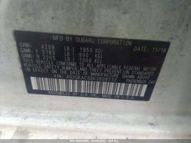 4S3GKAC65K3608712 Subaru Impreza Premium