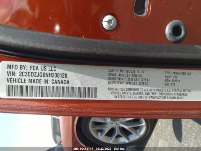 2C3CDZJG0NH230128 Dodge Challenger Gt